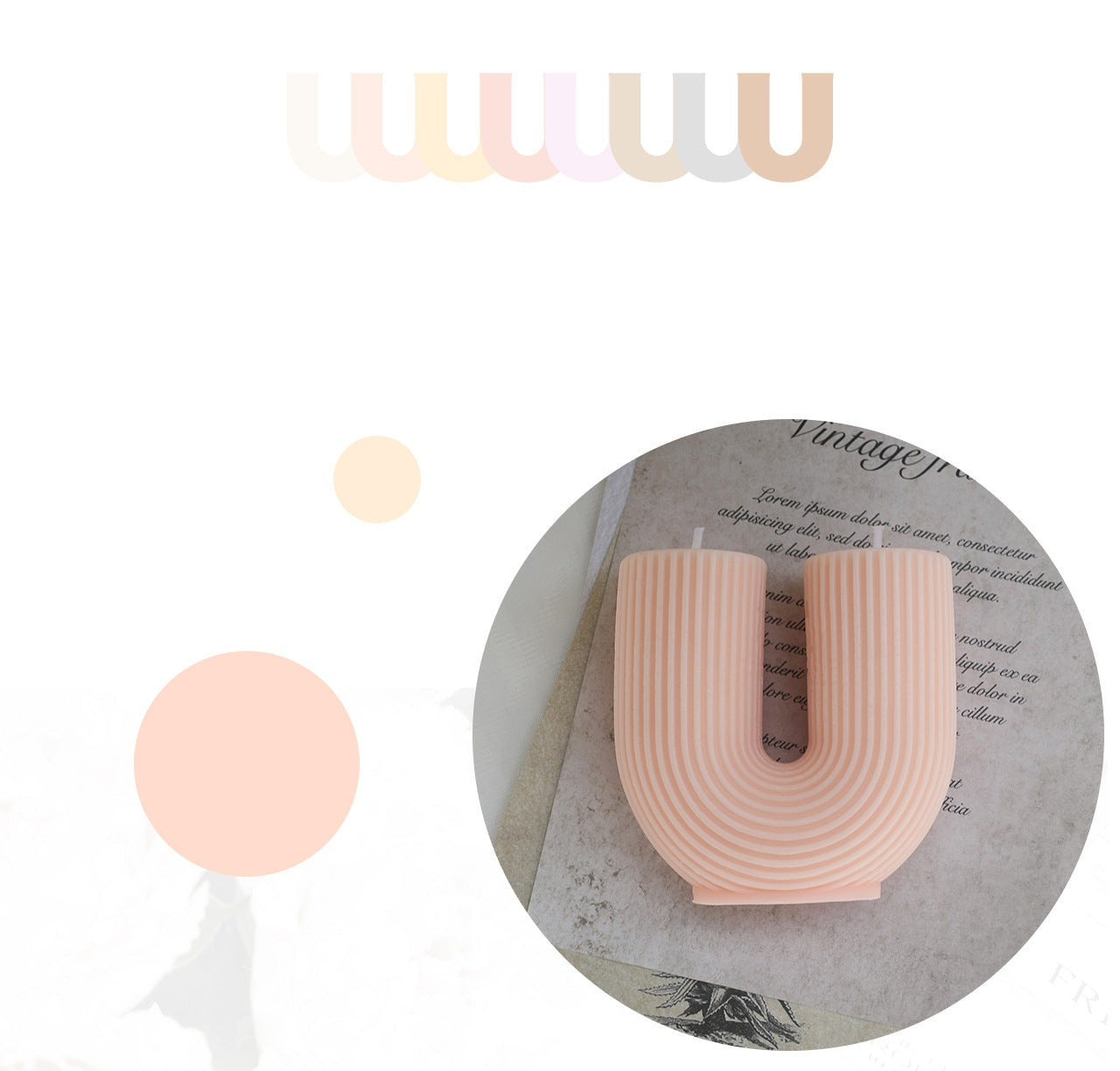 Home decorative candle U-Shaped geometric scented candles