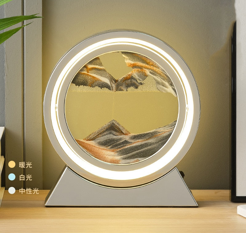 LED Light Creative Quicksand Table Lamp