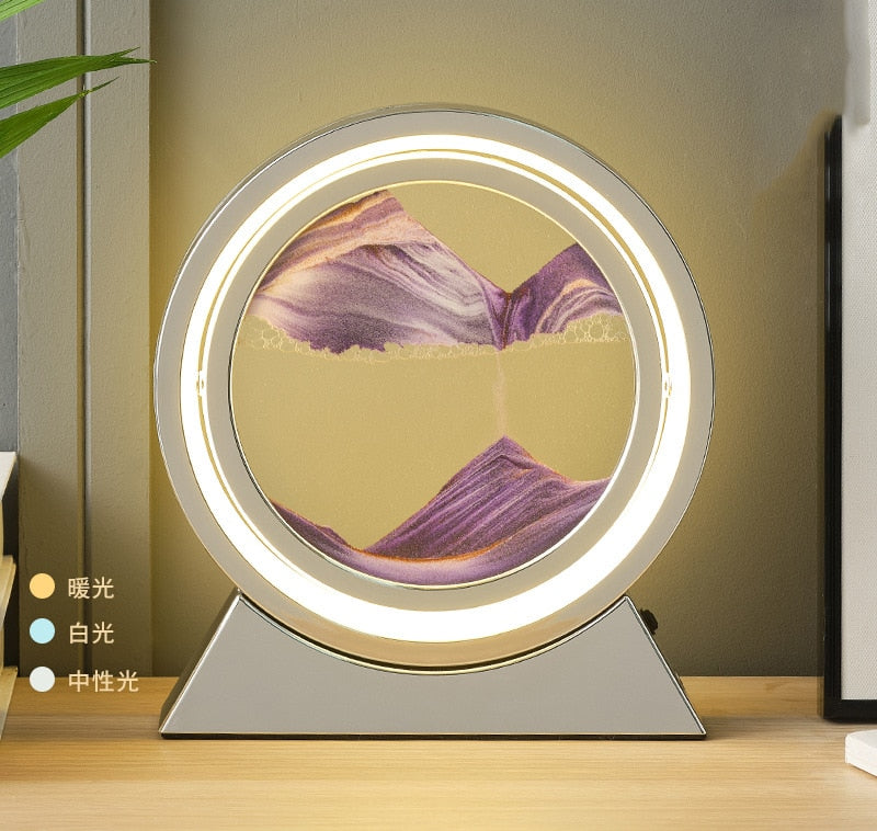 LED Light Creative Quicksand Table Lamp