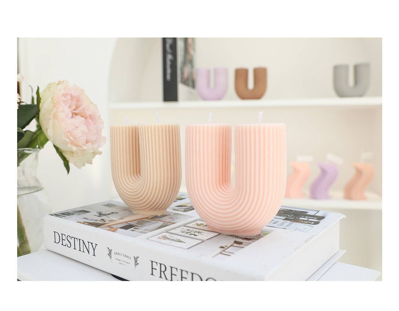 Home decorative candle U-Shaped geometric scented candles