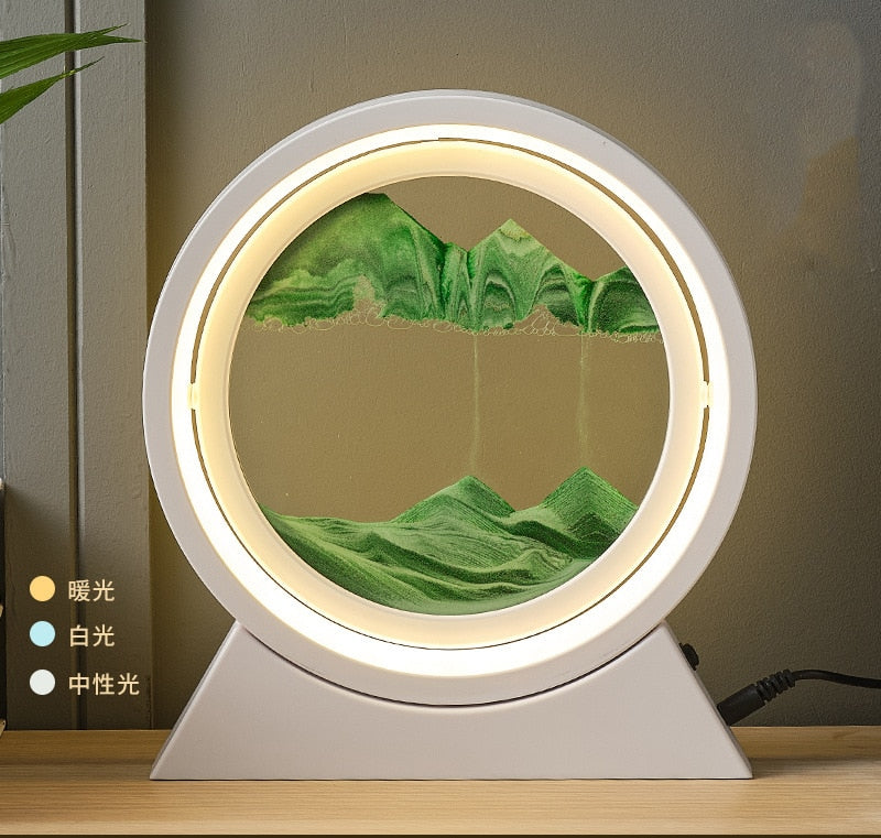 LED Light Creative Quicksand Table Lamp
