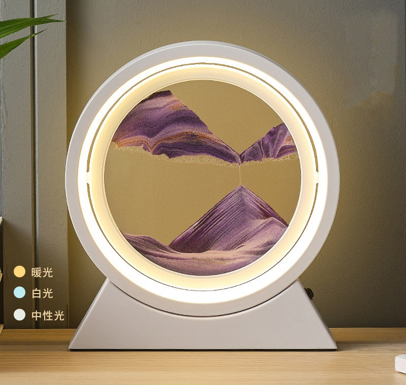 LED Light Creative Quicksand Table Lamp