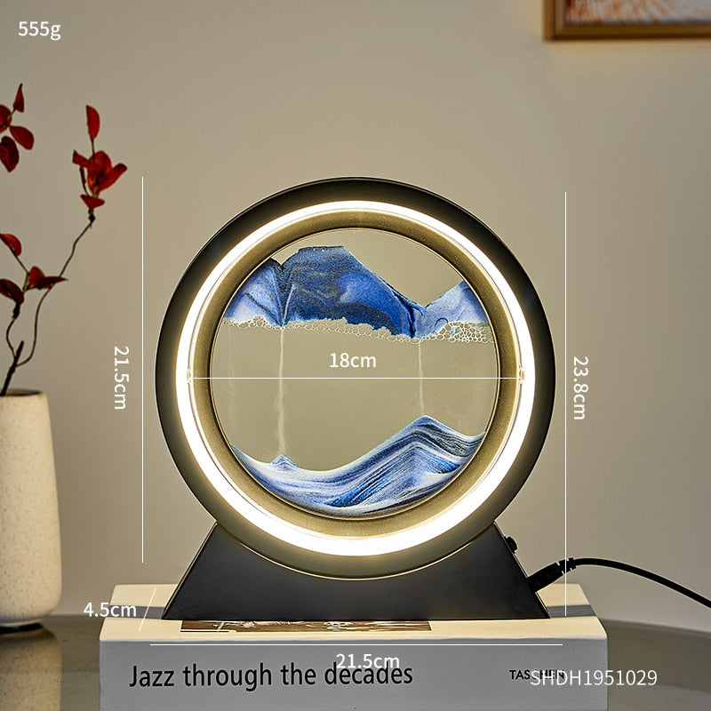 LED Light Creative Quicksand Table Lamp