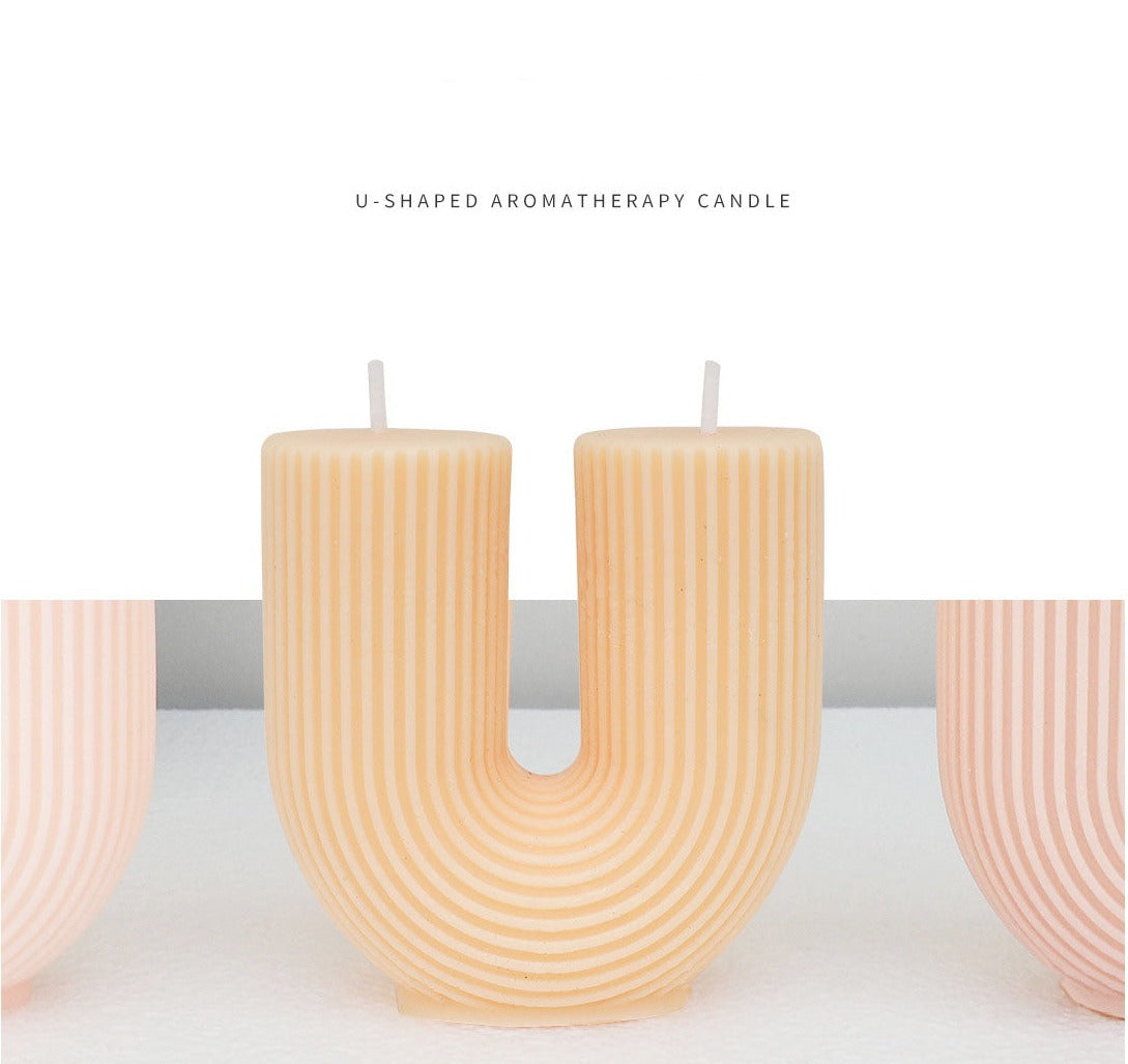 Home decorative candle U-Shaped geometric scented candles