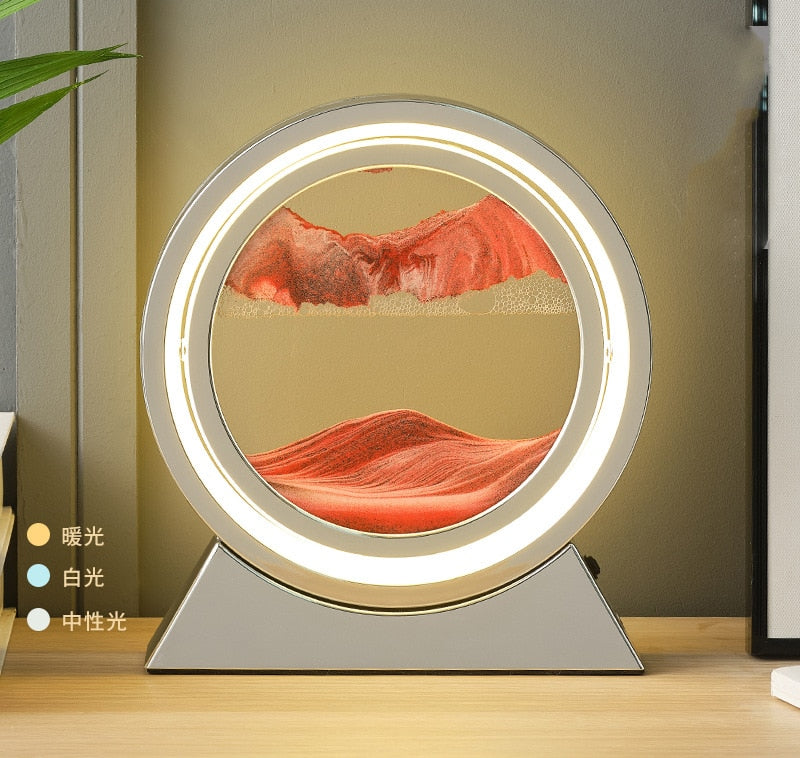 LED Light Creative Quicksand Table Lamp