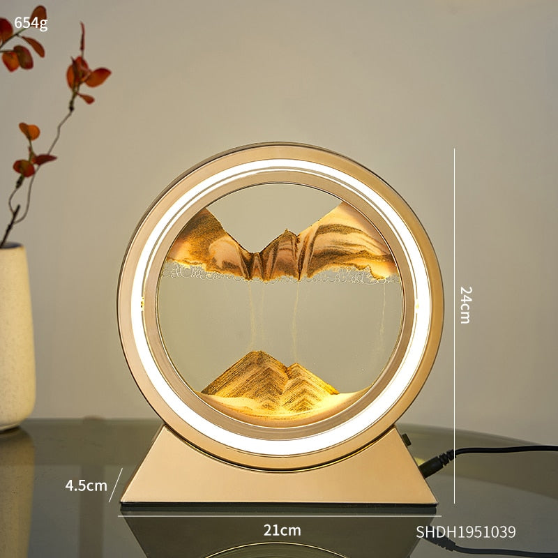 LED Light Creative Quicksand Table Lamp