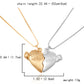2 PCs Lover Heart Distance Paired Pendant Projection Necklaces