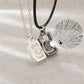 2 PCs Lover Heart Distance Paired Pendant Projection Necklaces