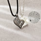 2 PCs Lover Heart Distance Paired Pendant Projection Necklaces