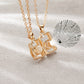 2 PCs Lover Heart Distance Paired Pendant Projection Necklaces