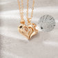 2 PCs Lover Heart Distance Paired Pendant Projection Necklaces