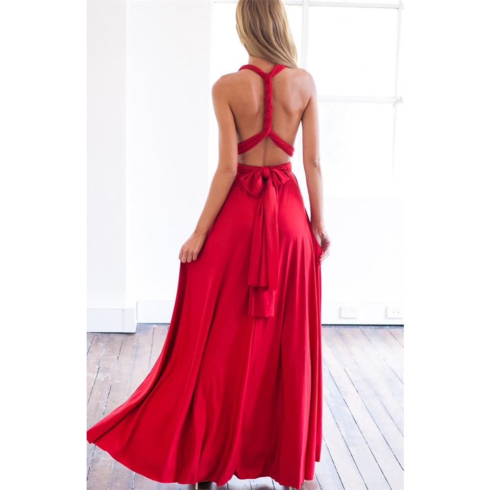 Sexy Women Multiway Wrap Convertible Boho Maxi Club Red Long Dress