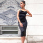 Dulzura neon satin lace up women bodycon sleeveless backless elegant Dress