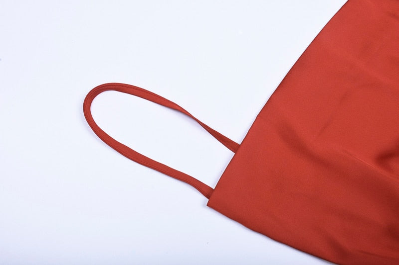 Dulzura neon satin lace up women bodycon sleeveless backless elegant Dress