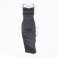 Dulzura neon satin lace up women bodycon sleeveless backless elegant Dress