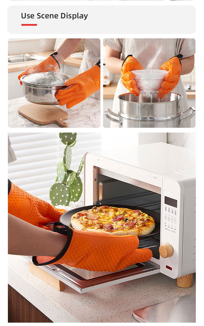 2PC Long Length Silicone Glove For Oven