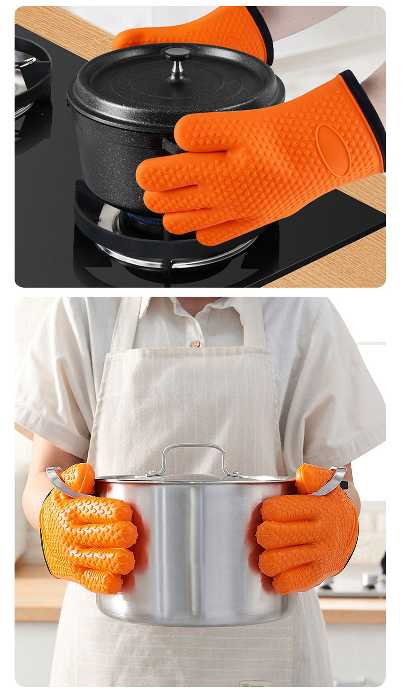 2PC Long Length Silicone Glove For Oven