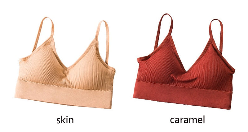 Queenral Women Seamless Tank Crop Top Bras