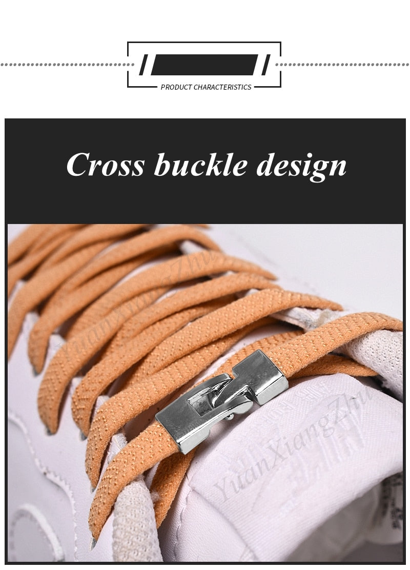 New Elastic Cross buckle No Tie Shoe laces
