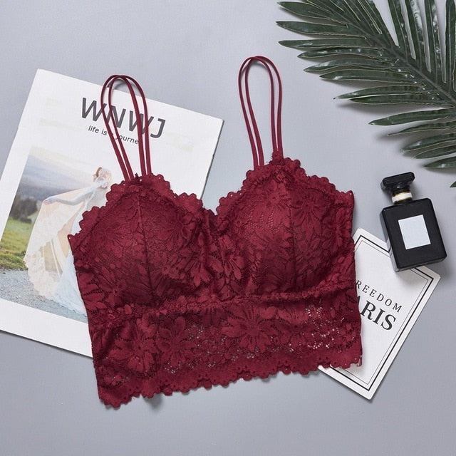 Women Sexy Lace Floral Bralette Tank Camis Lingerie