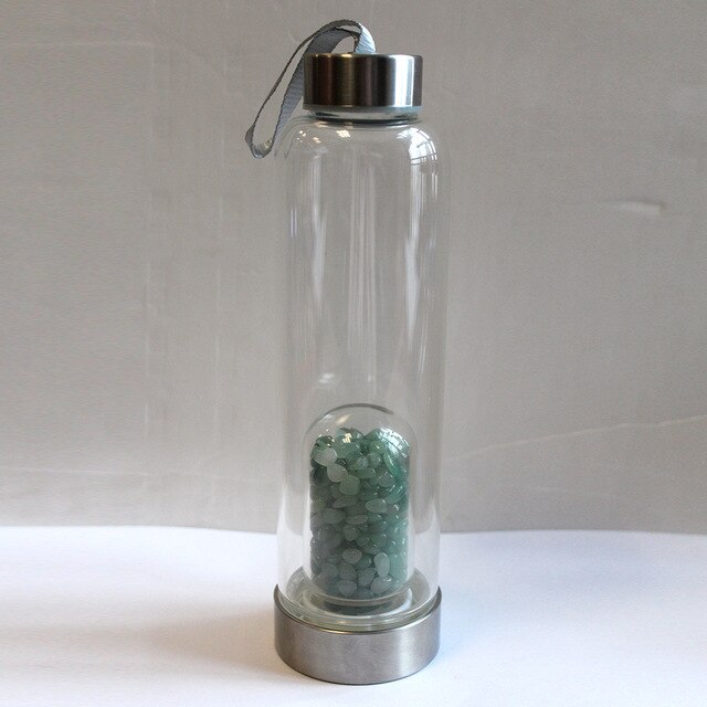 Natural Crystal drink Water Bottle Irregularity quartz stone
