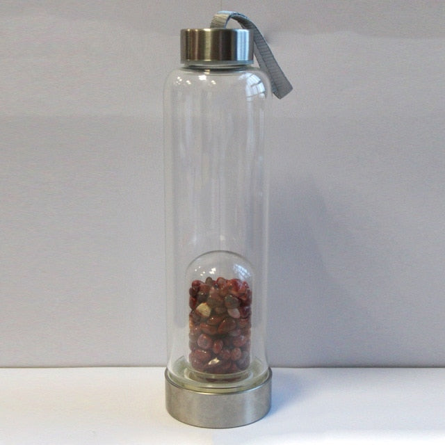 Natural Crystal drink Water Bottle Irregularity quartz stone