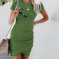 Sexy Dresses Women Summer Mini Dress  Short Sleeve Solid Bodycon Slim Party Dress
