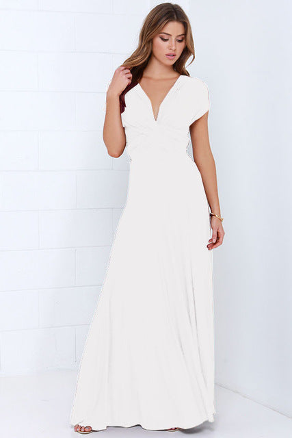 Sexy Women Multiway Wrap Convertible Boho Maxi Club Red Long Dress