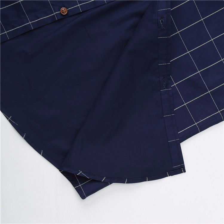 Men's Plaid Cotton Dress Shirts High Quality