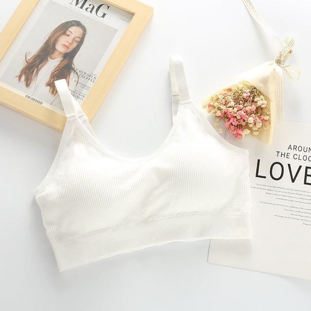 Queenral Women Seamless Tank Crop Top Bras