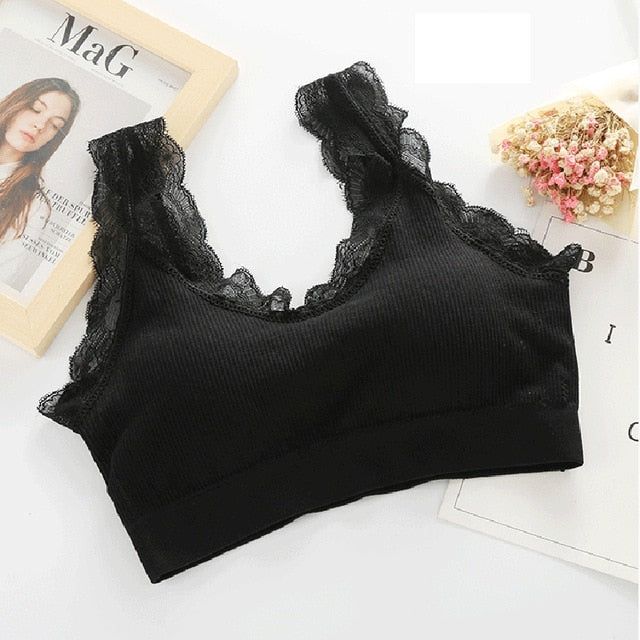 Queenral Women Seamless Tank Crop Top Bras