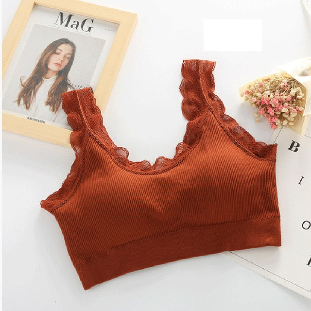 Queenral Women Seamless Tank Crop Top Bras