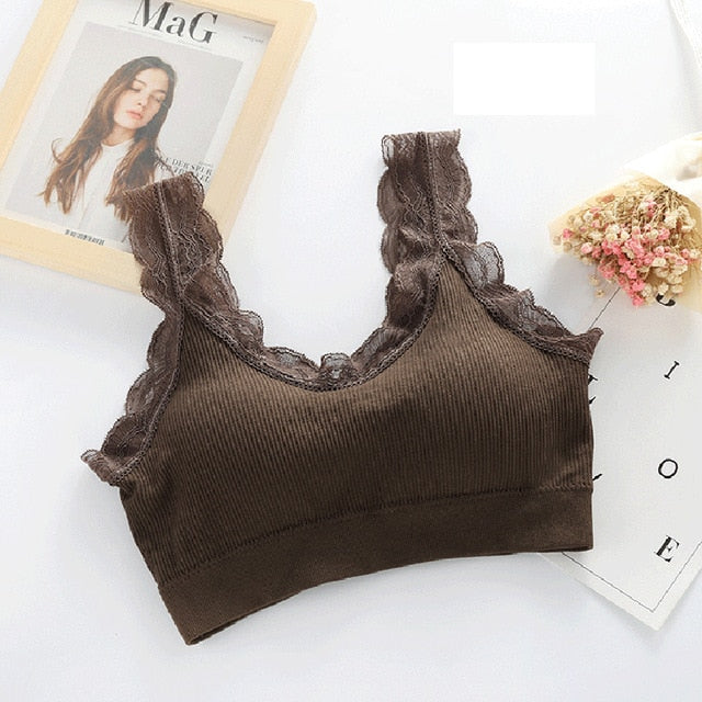 Queenral Women Seamless Tank Crop Top Bras