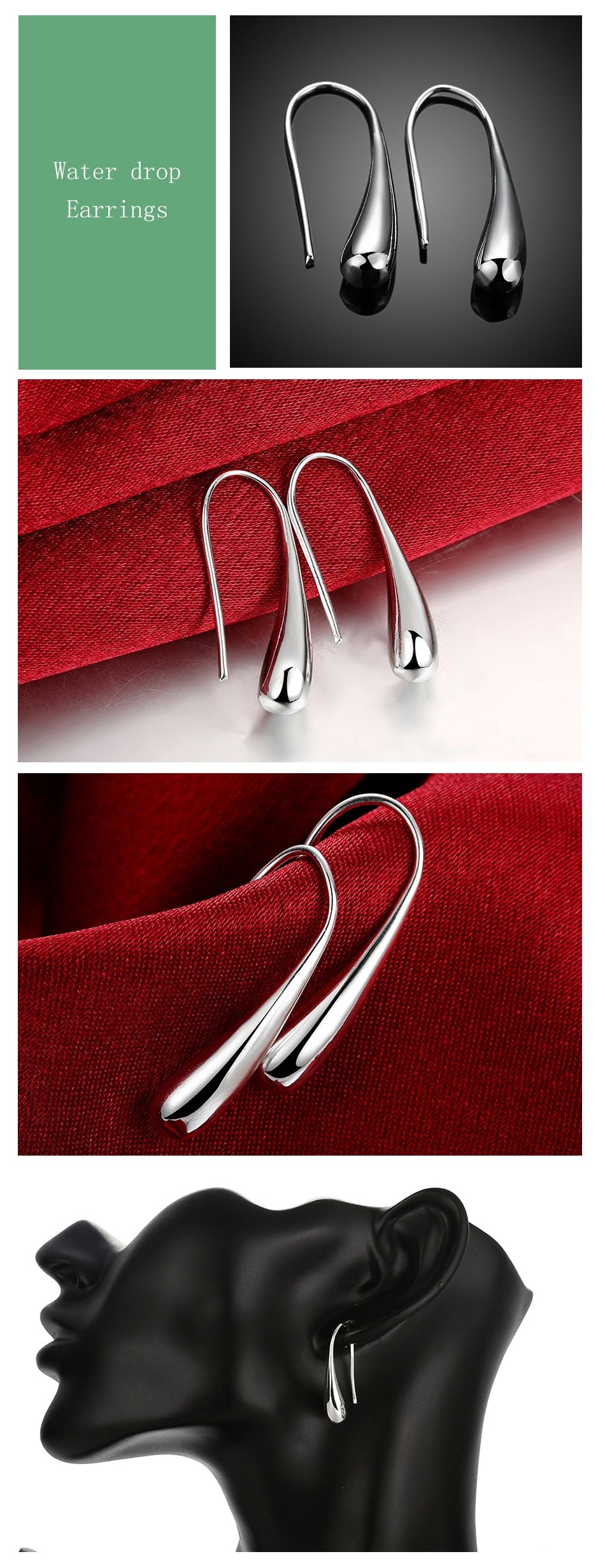 925 Silver Earring Fashion Jewelry Teardrop/Water