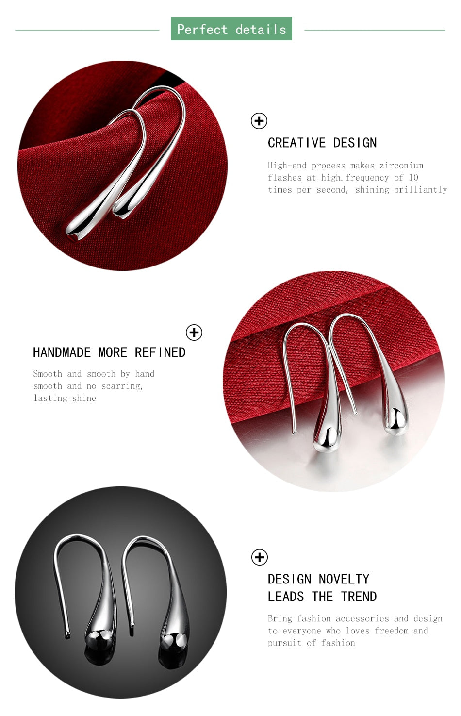 925 Silver Earring Fashion Jewelry Teardrop/Water