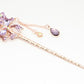 Cat Eye Stone Hair Pin Double Flower Clip