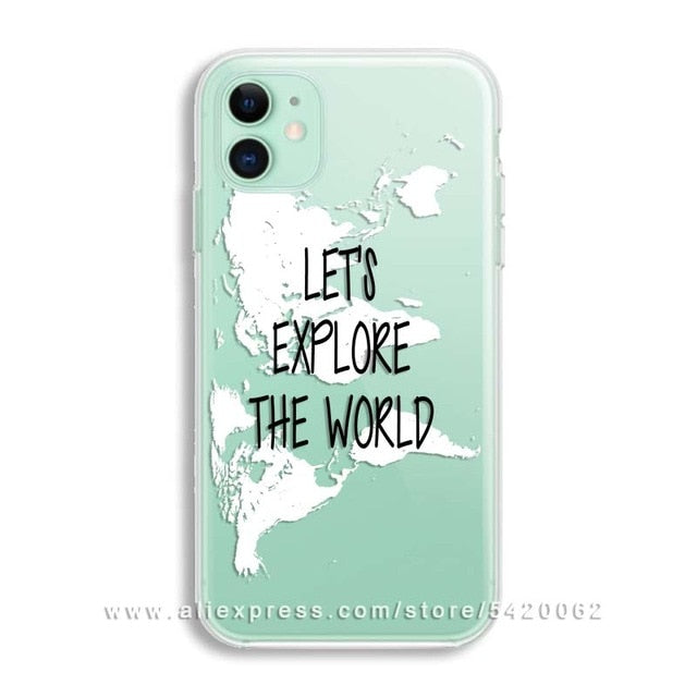 Luxury World Map Travel Soft TPU Phone Case