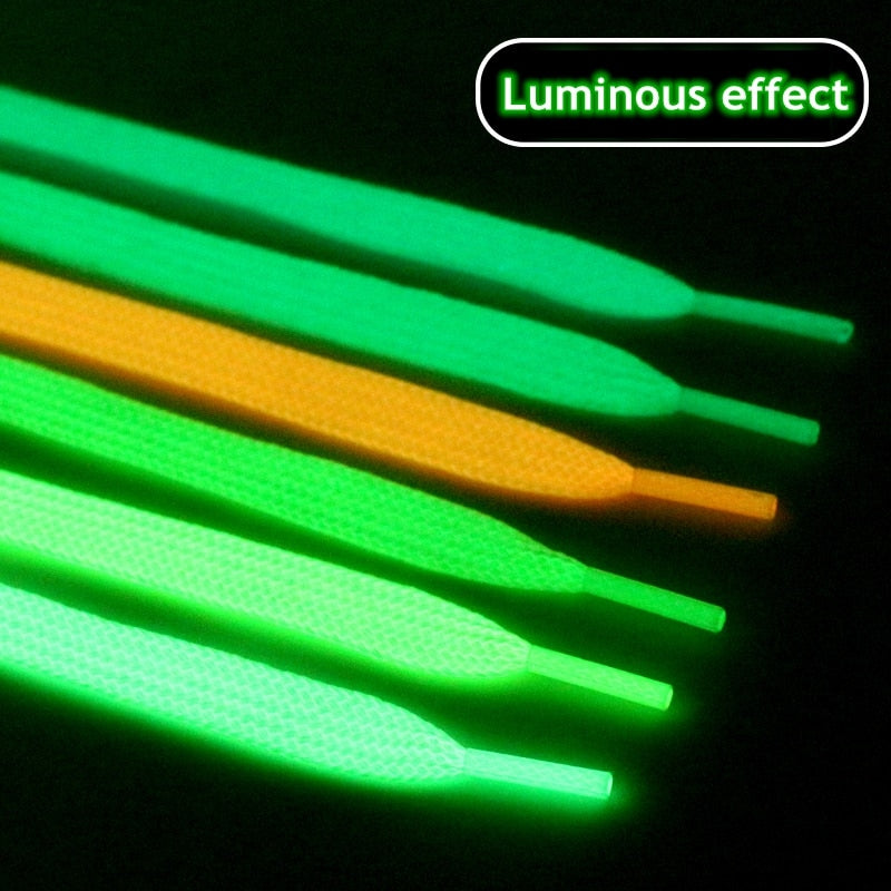 Glow In The Dark Luminous Flat Sneakers Canvas Shoe Laces