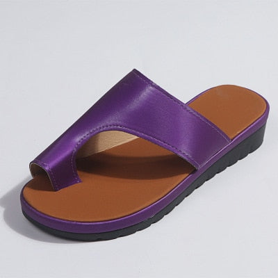 Leather Comfy Soft Big Toe Foot Correction Oversize Sandals