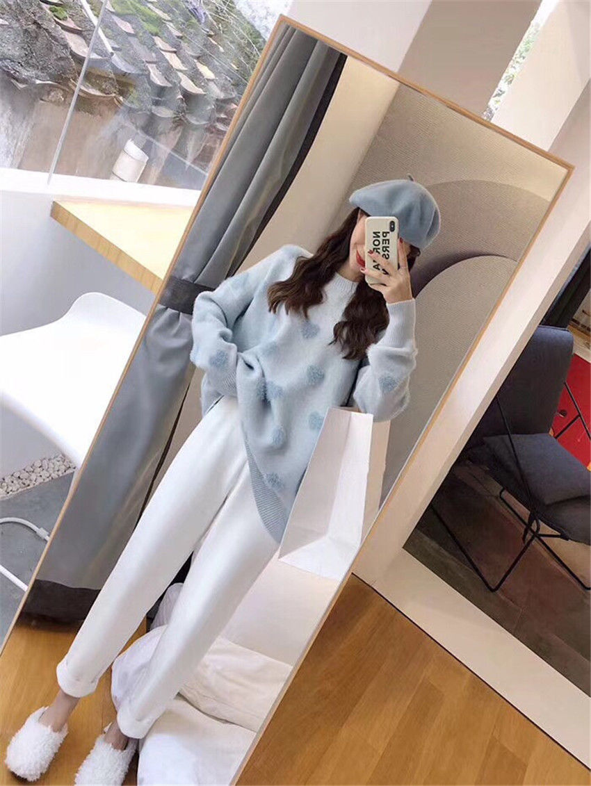 Sweater women's love pullover long sleeve lazy style