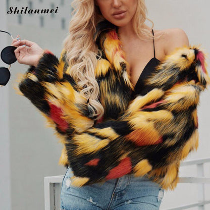 Fashion Furry Faux Fur Coat