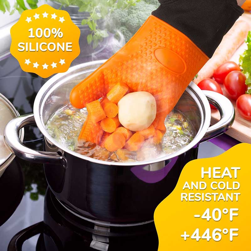2PC Long Length Silicone Glove For Oven